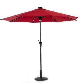 UMB-035 2.7M*2.7M Medium Size Foldable Outdoor Solar Led Light Market Patio Umbrella With Crank