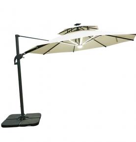 Dia 3M Round Led Light Sun Protection Double Top Rome Parasol Umbrella With Adjustable Turning UMB-044